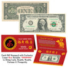 2020 Chinese Lunar New Year YEAR of the RAT Red Metallic Stamp Lucky 8 Genuine $1 Bill w/Folder