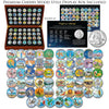 1999-2009 Complete COLORIZED Statehood Quarter 56-Coin Set in Premium Cherry Wood Display Box with COA