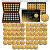 1999-2009 Complete 24K GOLD Plated Statehood Quarter 56-Coin Set in Premium Cherry Wood Display Box with COA