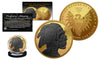 INDIAN HEAD SKULL 1 oz Copper Medallion Coin 24K GOLD GILDED with Black Ruthenium Skull Head - Snakes of America