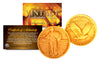 Original 1916-1930 STANDING LIBERTY Genuine SILVER Quarter U.S. Coin 24K GOLD Plated with Capsule & Certificate