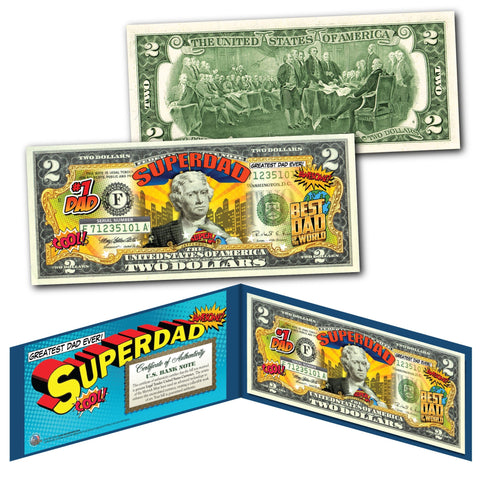 1882 Series James Madison $5,000 Gold Certificate designed on a New Modern Genuine U.S. $2 Bill