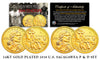 2018 24K Gold Gilded P & D Mint Native American Sacagawea JIM THORPE $1 Dollar Coin Set