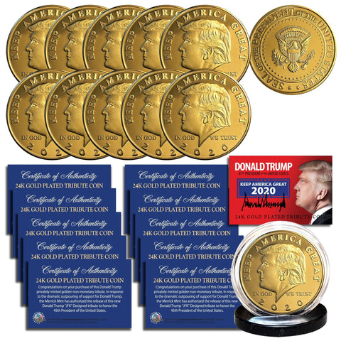 EISENHOWER IKE DOLLARS 24K Gold Clad 6-COIN SET Complete Set of all 6 Years 1971-1978 with COA