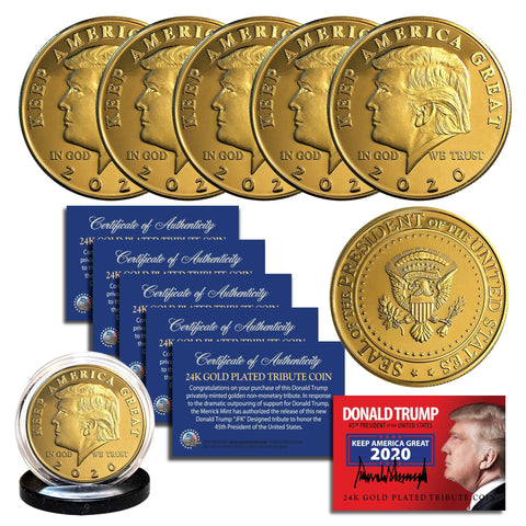 HILLARY CLINTON 2016 Tribute Coin 24K Gold Plated