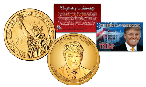 BARACK OBAMA Presidential $1 Dollar Coin 24K Gold Plated - AS SEEN ON TV - BUY 1 GET 1 FREE - bogo