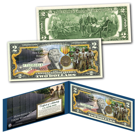 WORLD WAR II - D-DAY - NORMANDY LANDINGS - Colorized $2 Bill U.S. Legal Tender - WWII
