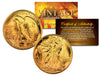 1930s WALKING LIBERTY Silver Half Dollar U.S. Coin 24K GOLD PLATED w/Capsule