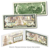 WEDDING DAY Congratulations Married Gift Genuine Legal Tender U.S. $2 Bill with Certificate and Exclusive White Display