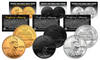 TRIBUTE 1943 World War II Steelie PENNY Coin - Get all 3 Plated Rare Metal Versions (Black Ruthenium, .999 Fine Silver, 24K Gold)