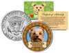 YORKSHIRE TERRIER Dog JFK Kennedy Half Dollar U.S. Colorized Coin